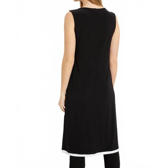NEW JOSEPH RIBKOFF color-block sleeveless tunic in black/vanilla